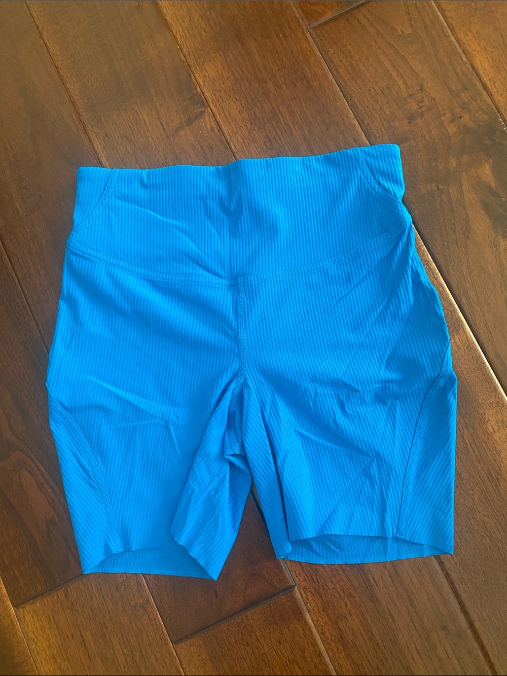 lululemon athletica Ribbed High-Waist Bike Shorts in Bright Blue